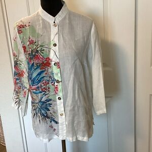 CITRON Floral Button-Up Shirt M